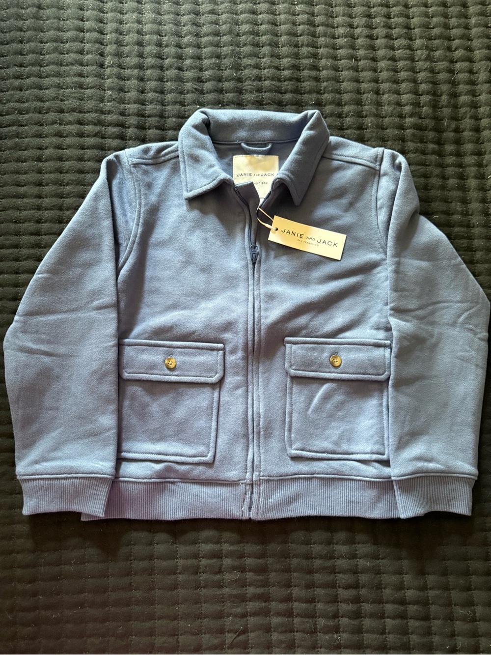 Annie Light Blue Zip-Up Jersey Jacket